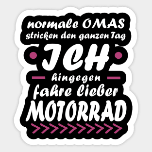 Motorrad Oma Rente Frau Biker Tour Spruch Sticker